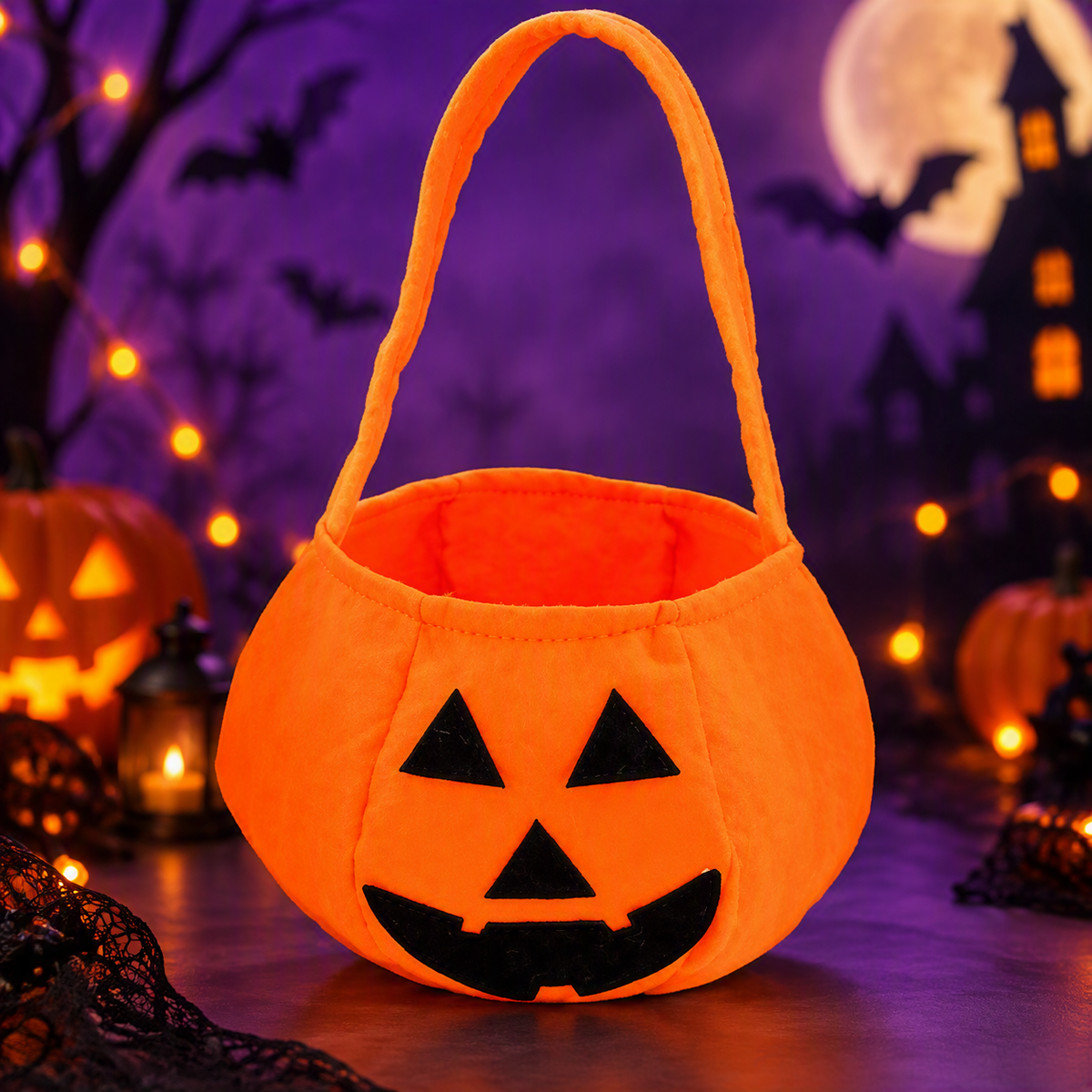Bolsa de Dulces de Cabeza de Calabaza de Halloween